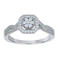 thumbnail image 2 of Sterling Silver Women's Cubic-Zirconia Duo Bridal Anniversary Engagement Wedding Ring Set Size 7, 2 of 2