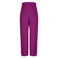 thumbnail image 3 of Women's Stretchy Bell Bottom Jeans Wide Leg High Waisted Pull On Tummy Control Flare Jeggings Pants with 4 Pockets White, 3 of 7