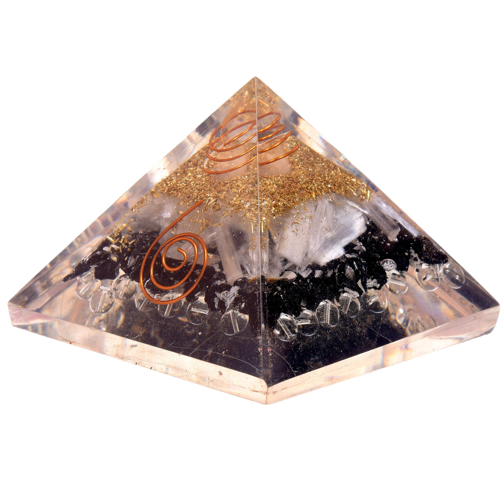 Tourmaline Crystal Orgone Pyramid EMF Protection Meditation Energy Generator
