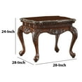 thumbnail image 5 of Traditional Style Engraved End Table With Marble Top, Dark Cherry Brown - Saltoro Sherpi, 5 of 6