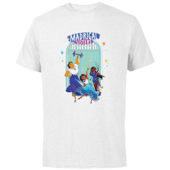 Disney Encanto Mirabel Isabela Luisa Madrigal Sisters Dance - Short Sleeve Cotton T-Shirt for Adults - Customized-White