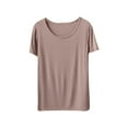 thumbnail image 2 of Wancir Women's Solid Color Sleep T-Shirt Lightweight Round Neck for Layering & Lounge, 2 of 8