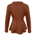 thumbnail image 3 of Sheghy Going Out Tops Long Sleeve Tops for Women, Solid Jacquard Texture Single Button Coat Brown XL, 3 of 5