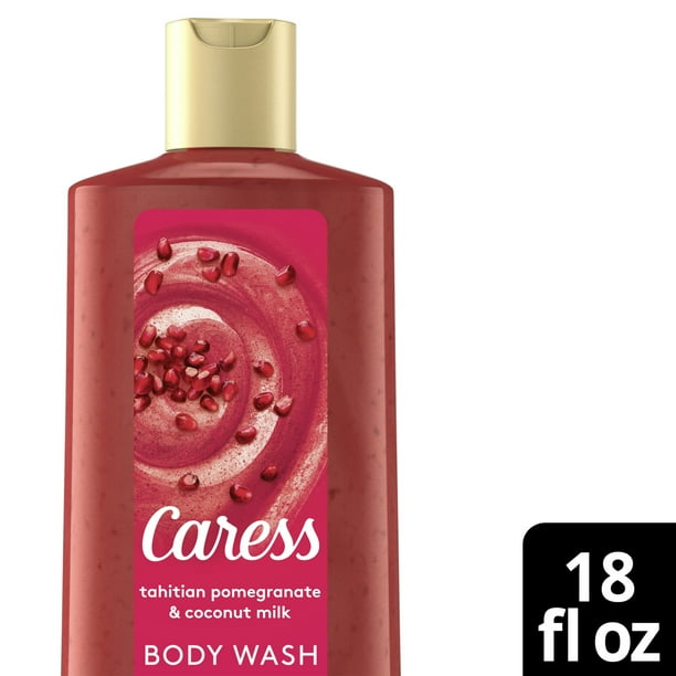 Caress Exfoliating Body Wash Tahitian Pomegranate & Coconut Milk 18 fl