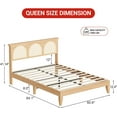 thumbnail image 3 of Historyli Full Size Boho Rattan Bed Frame,Wooden Bed Platform with Storage,Smart RGB LED Natural Rattan Headboard,No Box Spring Needed,Easy Assembly Solid Wood Foundation with Silent Slats,QUEEN, 3 of 9