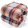 thumbnail image 6 of MEUDYT Electric Heated Blanket for Adult, 50.1"x60.1" Soft Flannel Heating Blanket with 10 Heating Levels & 8 Hours Auto Off，Brown Plaid, 6 of 6