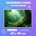 thumbnail image 5 of 3D Aquarium Background 24x16 Inch Sunlight Forest Scene with Mossy Logs & Trees, Realistic Jungle Nature Backdrop, Self-Adhesive Bubble-Free Fishtank Decal for Freshwater Tanks, 5 of 7
