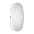 thumbnail image 4 of Rebecca 65 Inch Freestanding Bathtub in White with Brushed Nickel Drain and Overflow Trim, 4 of 8