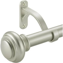 72-144 Inches Curtain Rods for Window, 1 Inch Diameter Drapery Rod with Resin Finials, Ideal Adjustable Heavy Duty Single Curtains Rod for Bedroom, Living Room Decoration, Matte Silver