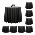 thumbnail image 1 of Elegantes manteles de plástico de varios colores, 8 piezas de 84 pulgadas, manteles redondos negros para fiestas de barbacoa, bodas al aire libre, calidad superior, 1 of 5