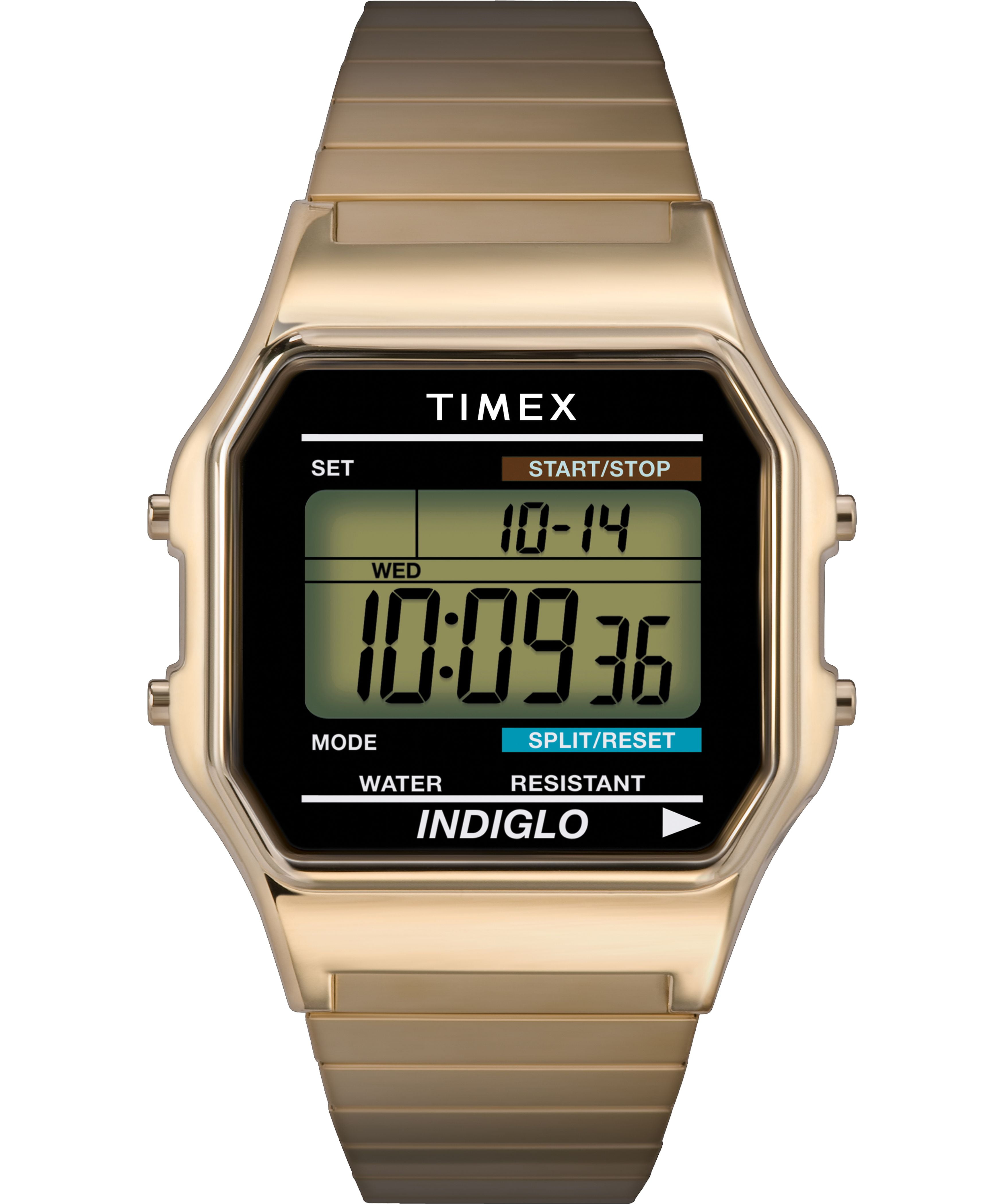 Timex Men's Digital Expansion Band Wristwatch, Silver and Black