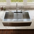 thumbnail image 3 of 36 in. Rectangular Single Bowl Farmhouse Apron Workstation Kitchen Sink in Silver Grey Stainless Steel with Accessories, 3 of 12