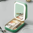 thumbnail image 4 of Multi Functional Led Mirror, 3 Color Adjustable Light, Folding Jewelry Box, Integrated Cosmetics Storage, Modern Design, for Home Travel, Foldable Vanity Mirror, Led Illuminated, Ihhxbz, 4 of 4