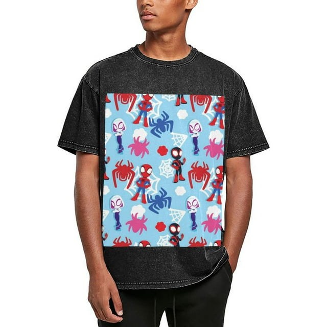 Spider-Man 230g Vintage Washed Drop Shoulder T-Shirt - Iron On