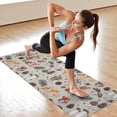 thumbnail image 6 of Brown Mushroom Pinecone Grey Pattern Hot Yoga Mat Towel Non Slip for Hot Yoga - Quick-Drying Yoga Mat Cover with 4 Corner Pockets with Travel Bag - Hot Yoga Towel Non Slip 74"x26", 6 of 6