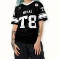 thumbnail image 2 of Tate McRae T8 Jersey T-shirt V-Neck Short Sleeve Sportwear Tee Men Women Streetwear Tops, 2 of 7