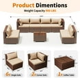 thumbnail image 7 of Techmilly Patio Furniture Sets, Modular Rattan Outdoor Sectional Furniture, Wicker Conversation Set for Backyard,9PCS, 7 of 7