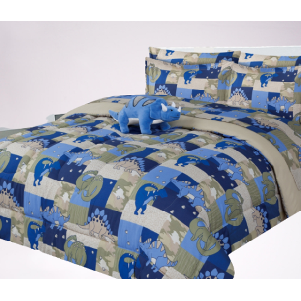 6PC Twin Big dinosaur complete bed in bag comforter bedding set with
