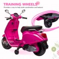 thumbnail image 6 of Qaba Vespa Licensed Electric Motorcycle for Kids, 6V Toddler Motorcycle with Music, FM Radio, Headlight, Single Button Start, Pink, 6 of 10