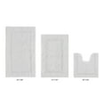 thumbnail image 2 of Better Trends Luxury 3 Piece Bathroom Rugs Set 100% Cotton Bath Rug Soft, Water Absorbent, Reversible, Machine Washable for Bathroom Decor Toilet Base Contour, Runner Mat White Lux Collection, 2 of 4