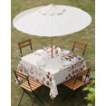 thumbnail image 3 of Outdoor Tablecloth with Umbrella Hole, Orange Eucalyptus Leaves Spillproof Waterproof Outdoor Table Cover, Botanical Fall Rustic Beige Patio Tablecloths for Party/Garden/Picnic, Square 60"x60", 3 of 9
