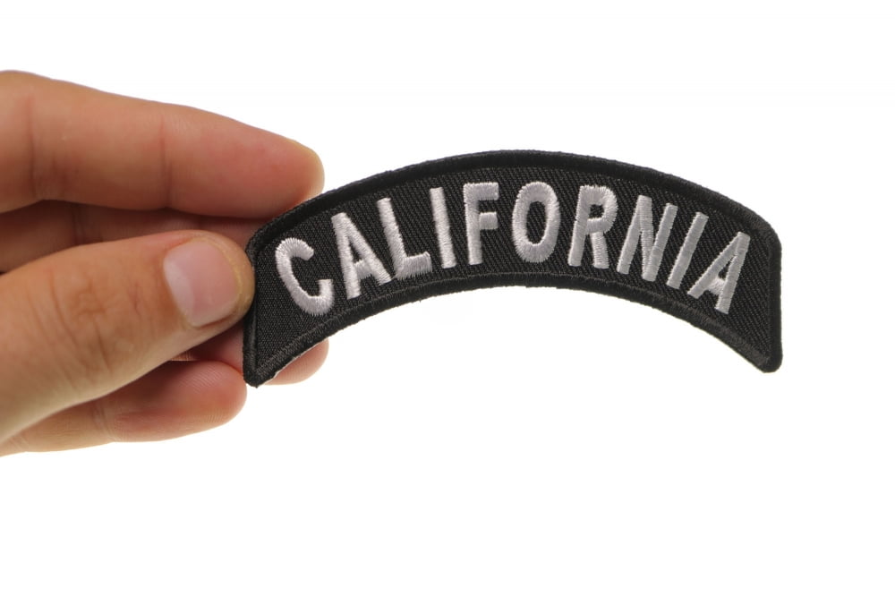 Patch, Small Embroidered Rocker (Iron-On or Sew-On), California State Patch, 4' x 1.75' Arch