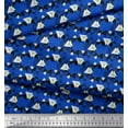thumbnail image 2 of Soimoi Blue Silk Fabric Circle & Triangle Geometric Decor Fabric Printed Yard 42 Inch Wide, 2 of 3