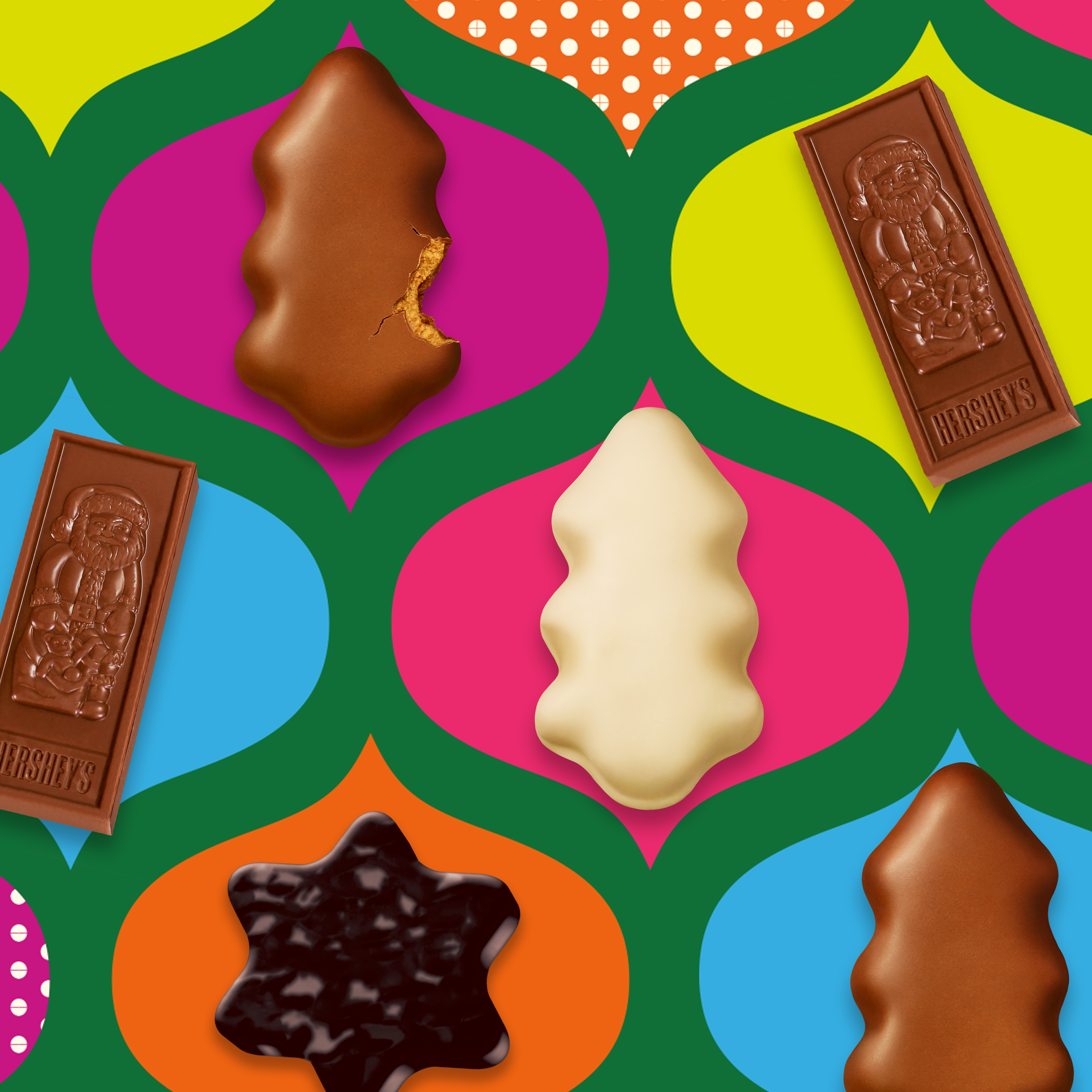 Hershey's, Holiday Milk Chocolate Candy Stocking Stuffer Shapes Assortment Laydown Bag, 21 oz - image 3 of 6