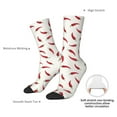 thumbnail image 6 of Honeii Chili Print Adult Socks,Crew Socks,Casual Calf Socks,Daily Wear Socks for Men & Women, Perfect for Sports, Casual and Everyday Use, 6 of 6