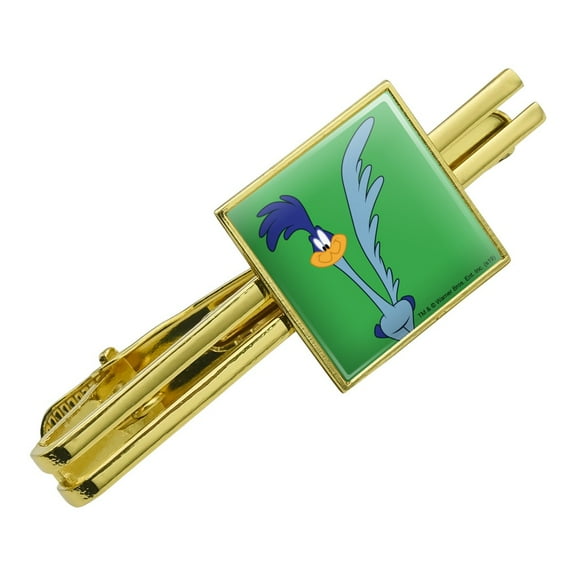 Looney Tunes Road Runner Square Tie Bar Clip Clasp Tack- Silver or Gold
