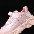 thumbnail image 5 of Toddler Girls Tennis Shoes Splice Leather Bowknot Print Light up Sneakers Trendy Thick Sole Lightweight Walking Shoes Pink 9.5 Toddler, 5 of 7