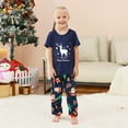 thumbnail image 6 of Odeerbi Christmas Pajamas for Family Holiday Short Sleeve Family Christmas Pajamas Matching Sets Kids Casual Print Top with Bottom Outfits Home Wear Sleepwear Family Matching PJs Set Blue, 6 of 7