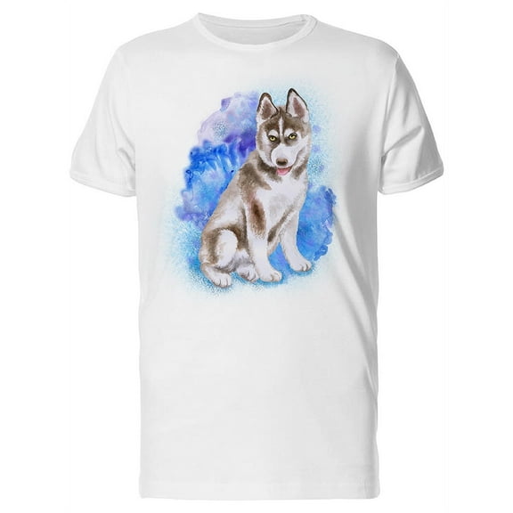 Snow Background Husky T-Shirt Men -Image by Shutterstock, Male Large