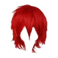 thumbnail image 3 of Peluca corta de cosplay de anime, resistente al calor, esponjosa, unisex, de moda, para fiesta Rojo, 3 of 9
