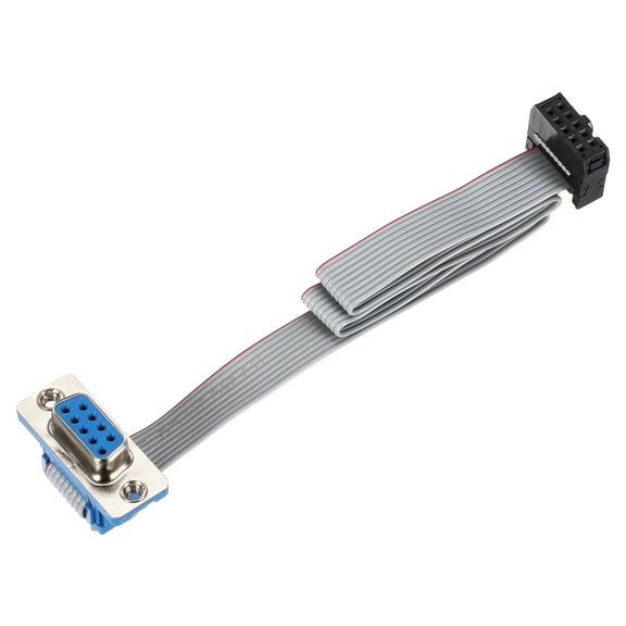 Uxcell IDC Wire Flat Ribbon Cable DB9 Female to FC-10 Female Connector 2.54mm Pitch 30cm Length