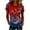 Z17-Red, variant on LRen Women's American 250th Anniversary V Neck Sparkling Print T-Shirt Women Patriotic Flag Rose Printed Tops American 1776-2026 250th Birthday Trendy Streetwear Tops