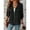 Black, variant on Women's Chiffon Blouse, Roll Up Sleeve Full Zip Up Jacket Collared Neck Work Shirt Casual Business Tops Black L
