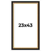 23x43 Frame Gold Real Wood Picture Frame Width 2.25 Inches | Interior Frame Depth 0.5 Inches |