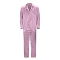 thumbnail image 2 of Christmas Pjs for Family Satin Pajamas Long Sleeve Button down Holiday Home Sleepwear Set Pajama Sets Christmas Pajamas for Mens, 2 of 8