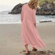 thumbnail image 4 of Mejor Belleza Women's cotton linen dresses summer midi dresses with pockets Mejor Belleza Vestido boho;Vestidos largos de playa;Flowy with ruffled hem, 4 of 7