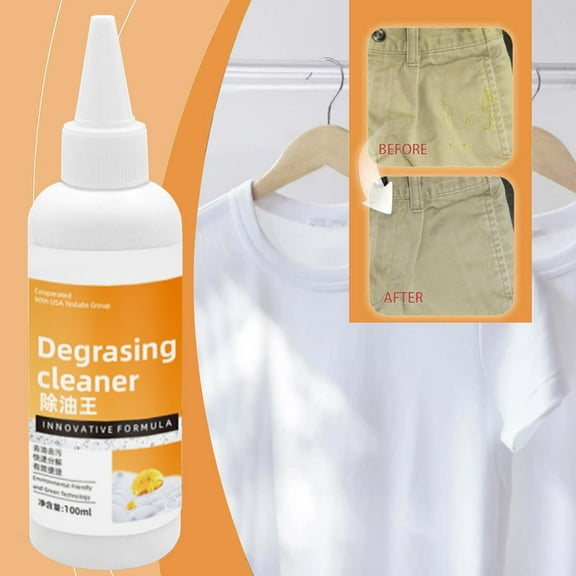 Laundry Stain Remover under $5! CQCYD Active Enzyme Laundry Stain Remover, Bio Enzyme Degreaser for Clothes, Oil Grease Stain Treatment, Powerful Liquid Cleaner for Stubborn Stains, 100ml