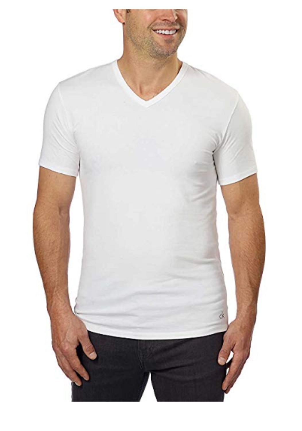 Calvin Klein Men's Cotton Stretch V-Neck, Classic Fit T-Shirt 3-Pack ...