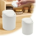 thumbnail image 2 of Desktop Mini Can with Swing Lid - Small Wastebasket for Office, Kitchen, Bathroom, Bedroom, Vanity Tabletop Tiny Garbage Bin, 2 of 6