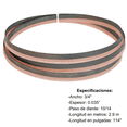 thumbnail image 1 of Sierra Cinta Bimetálica Maraga 3/4" x .035" x 114" (2.9 m) 10/14 TPI para Corte de Metal y Acero, 1 of 1