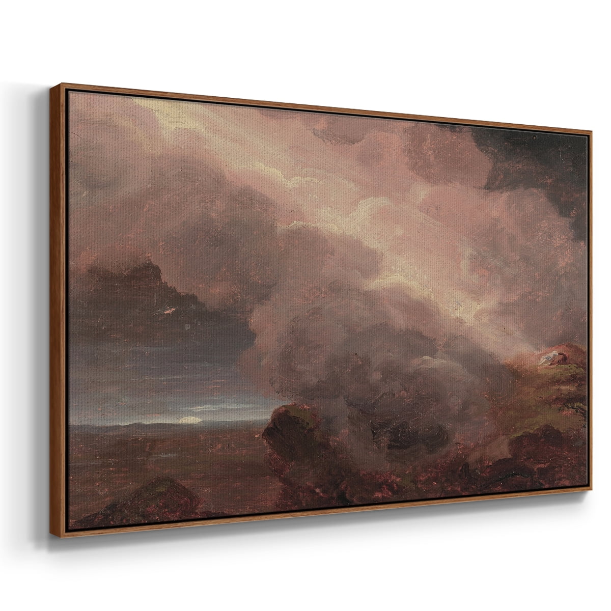 Vintage Landscape-CCCLXX By Wexford Home Framed in Walnut Wood Gallery Wrapped Canvas 27 in. x 41 in.