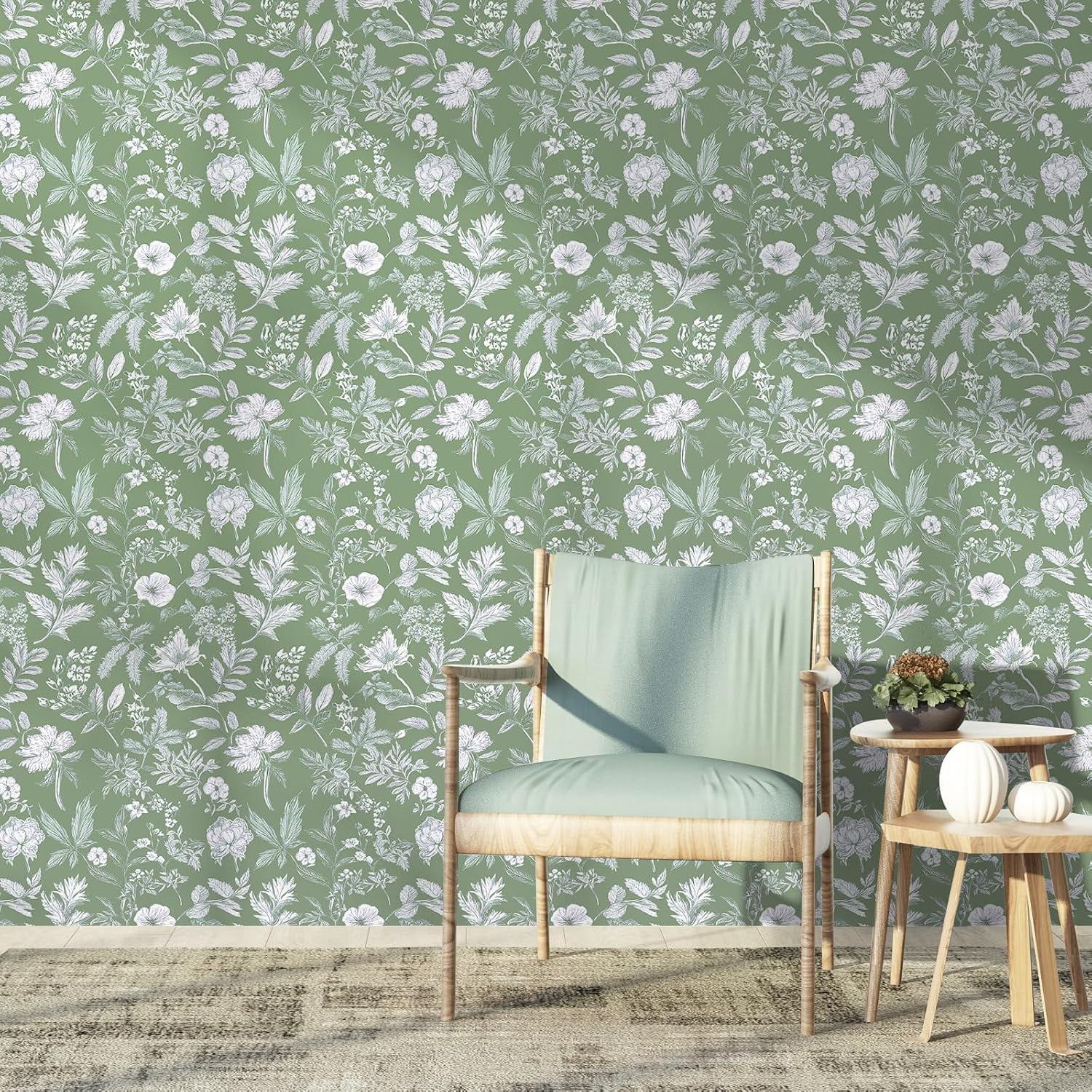 DAZLUTE Floral Wallpaper Peel and Stick,Self Adhesive Removable Wallpaper for Home Bedroom Cabinets Decorative Thicken 17.32" x 394"