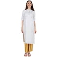 thumbnail image 6 of Phagun Cotton Kurta Palazzo Set, Solid Ethnic Kurti Printed Pant Co-Ord Set For Women, 6 of 8