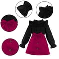 thumbnail image 3 of MXIEZI 8-12 Y Toddler Girls Dresses Outfits kids Fall Winter Lace Splicing Polka Dot Long-Sleeved Tops Dress Set, 3 of 9