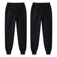thumbnail image 4 of LLYwey s Sweatpants for Women Ladies Casual Trousers Pants Plus Velvet Thick Solid Color Large Size Running Fitness Sports Pants New Full Length Pants Regular Fitted Black XXL, 4 of 7