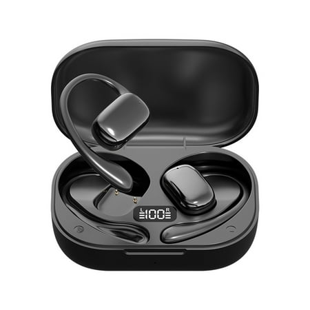 Bdday Bones Conduction Bluetooth V5.4 Earphones with Non In Ear Hanging Type Sports Digital Display and Ultra Long Battery Life Wireless Earphones